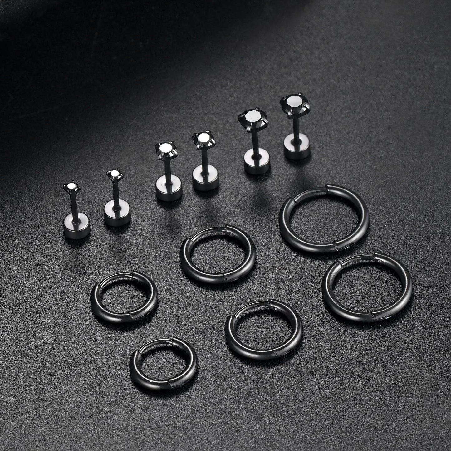 316L Surgical Stainless Steel Huggie Hoop Earrings 6mm 8mm 10mm 11mm 12mm 14mm Hypoallergenic Earrings Hoop Cartilage Helix Lobes Hinged Sleeper Earrings For Men Women Girls