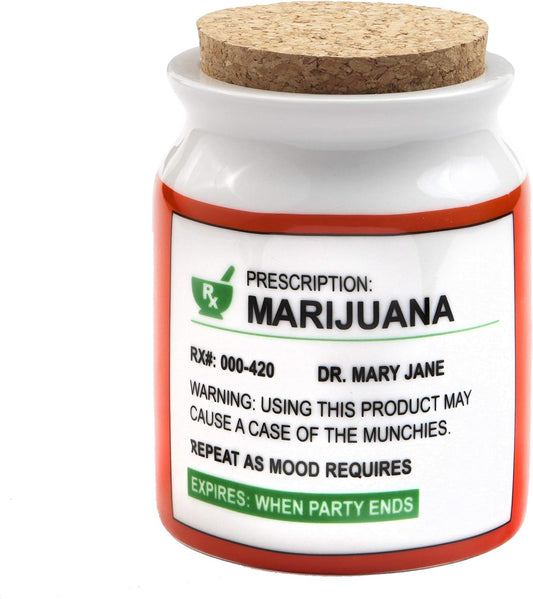 Large Ceramic Stash It Jar Storage Container for Herbs and Tobacco