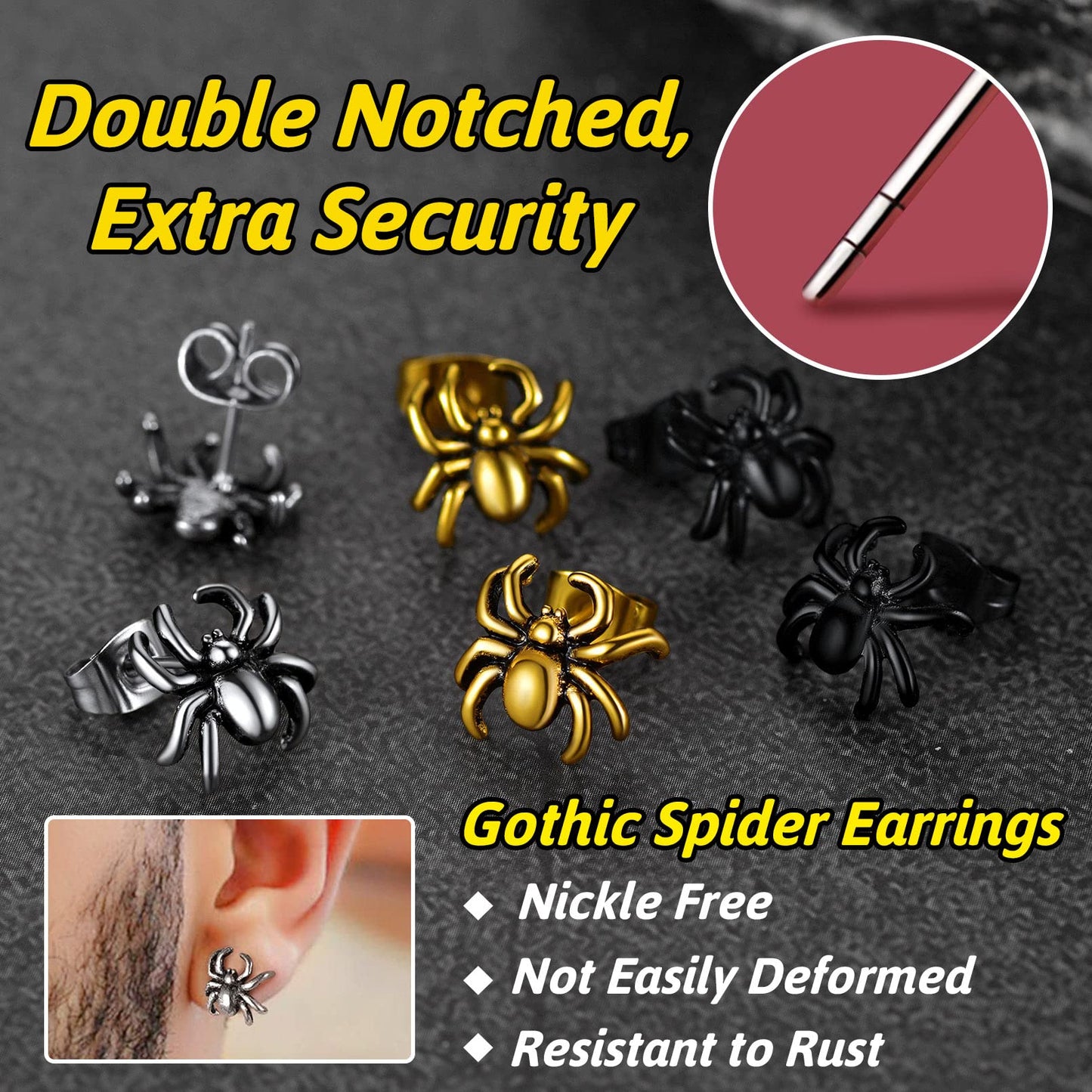 FaithHeart Dragon/Dinosaur/Snake Hoop Earrings for Men, Sturdy Stainless Steel Punk Biker Animals Hypoallergenic Jewelry, Gift Box