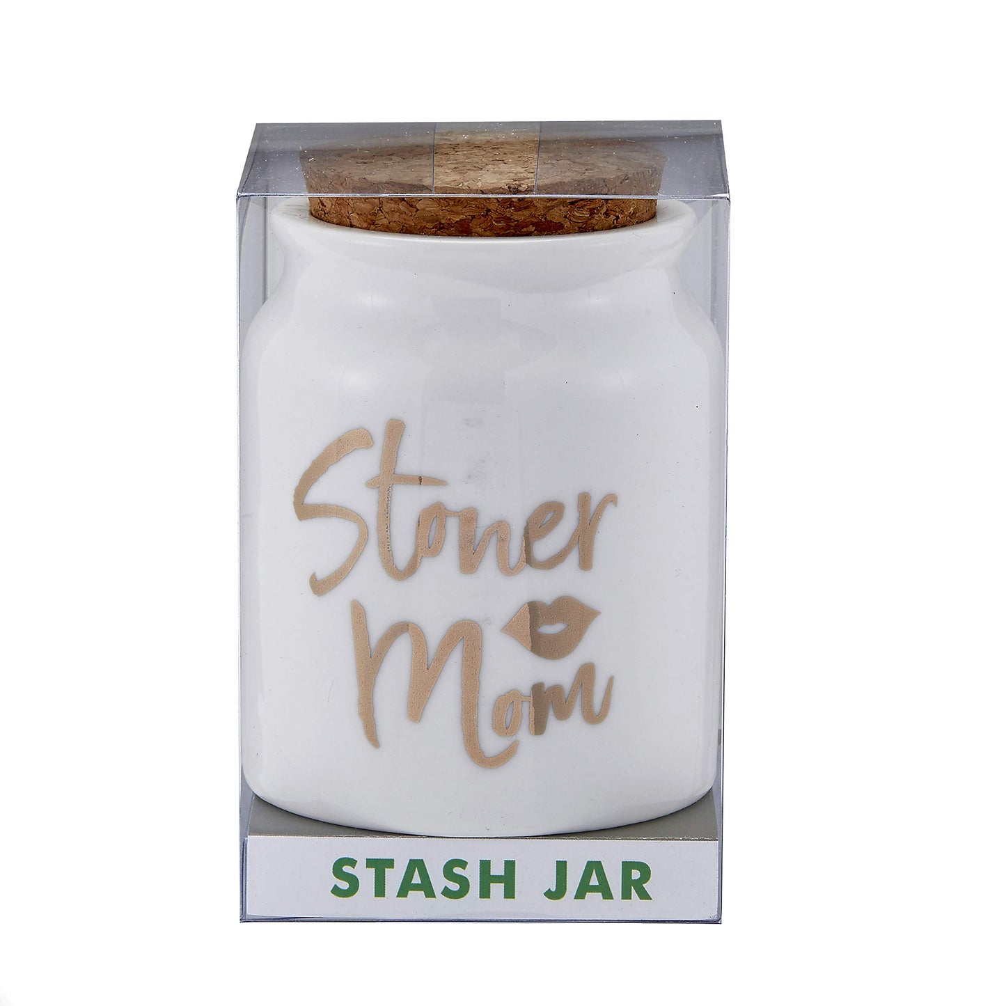 FASHIONCRAFT 88070 Stoner Girl Stash Jar – White with Gold Letters, Novetly Stash Jar, Herb Jar