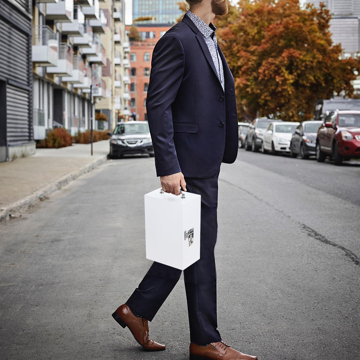 Bamboo Box with Combination Lock, Decorative Box with Handle, Large Storage Stash Box Set, Removable Dividers, 3 Glass Jars, Bamboo Herb Roller, Tray Insert & Smell Proof Accessory Tools Kit (Black)