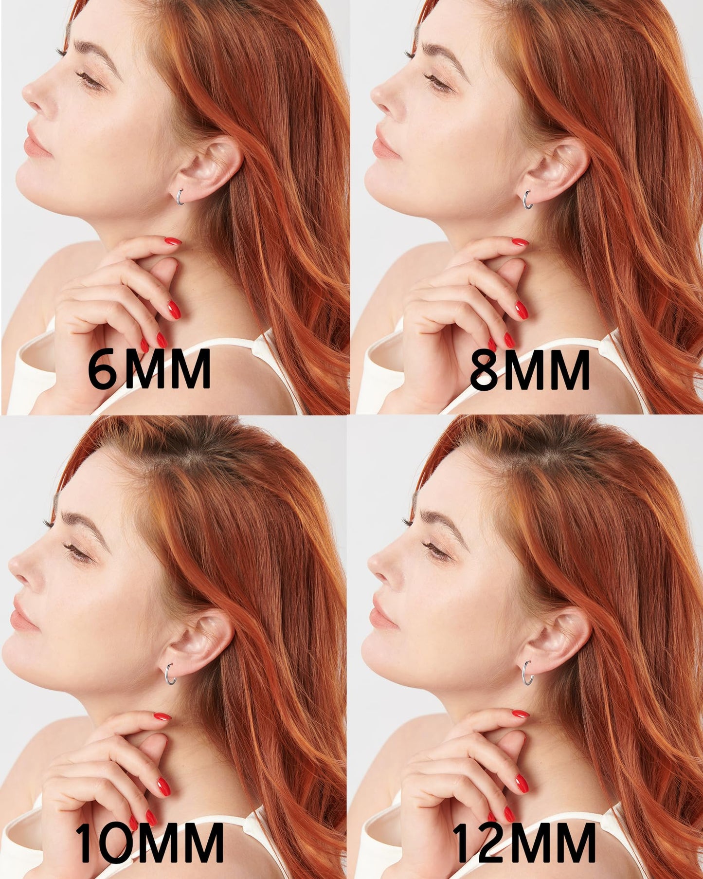 316L Surgical Stainless Steel Huggie Hoop Earrings 6mm 8mm 10mm 11mm 12mm 14mm Hypoallergenic Earrings Hoop Cartilage Helix Lobes Hinged Sleeper Earrings For Men Women Girls