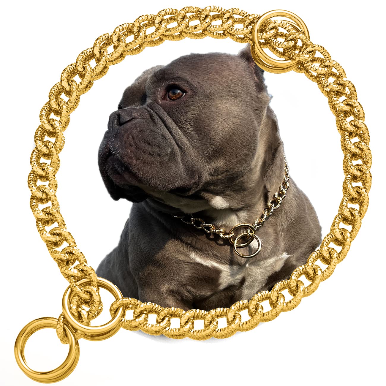 Cuban Link Dog Collar - 3/4 in Wide Metal Chain Dog Collar Venom Black, The Newest Design Stunning Pet Accessory, Cute Luxury Jewelry Costume 20 inches