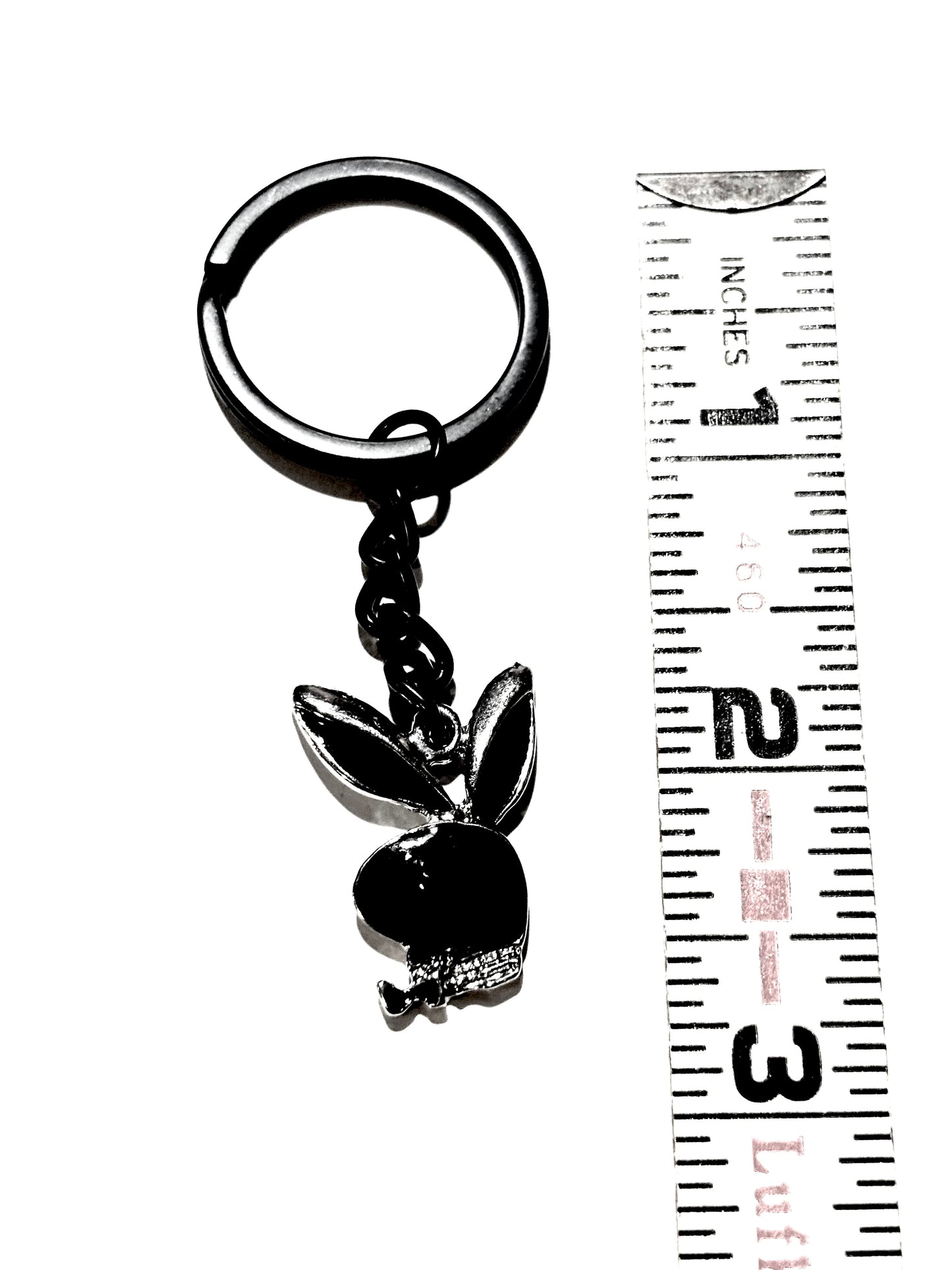 Black Playboy Bunny Charm Keychain