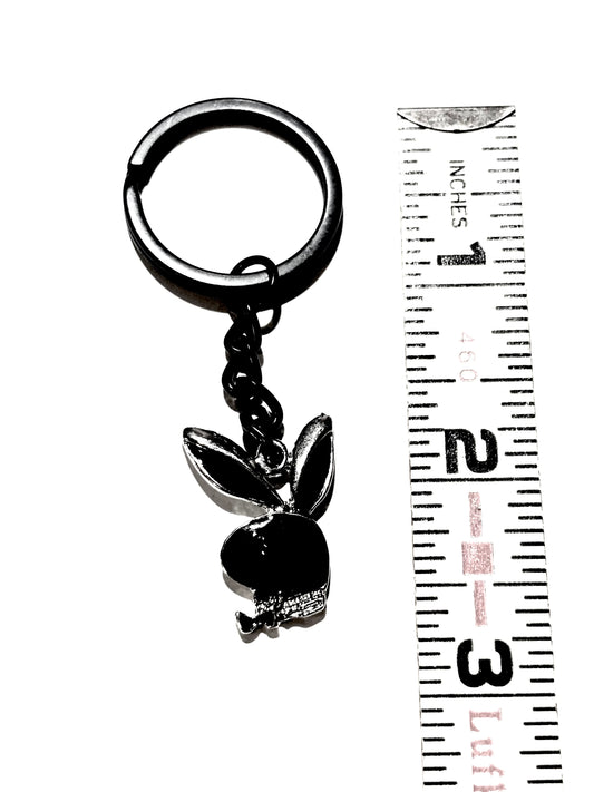 Black Playboy Bunny Charm Keychain
