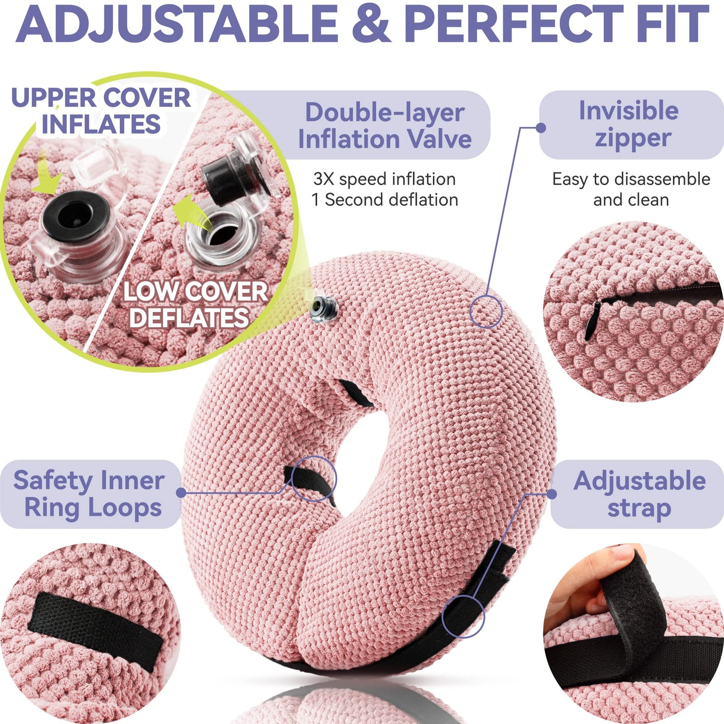 Soft Inflatable Dog Cone Collar for Large Medium Small Dogs Cats After Surgery - Dog Neck Donut, E Collar, Elizabethan Collar Alternatives for Dogs Recovery