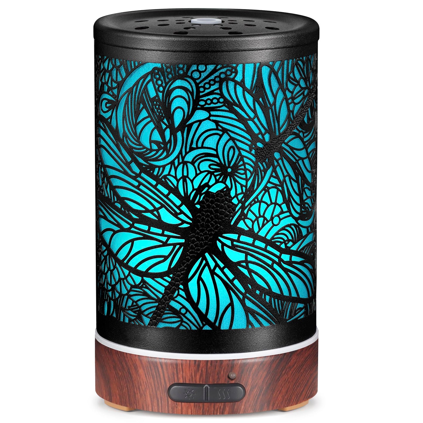 Metal Essential Oils Diffuser 150ML Aromatherapy Diffuser Cool Mist Humidifier with 7 Colors Lights Waterless Auto Off Air Diffusers as Gifts for Moms Women Girls (Bigfoot)