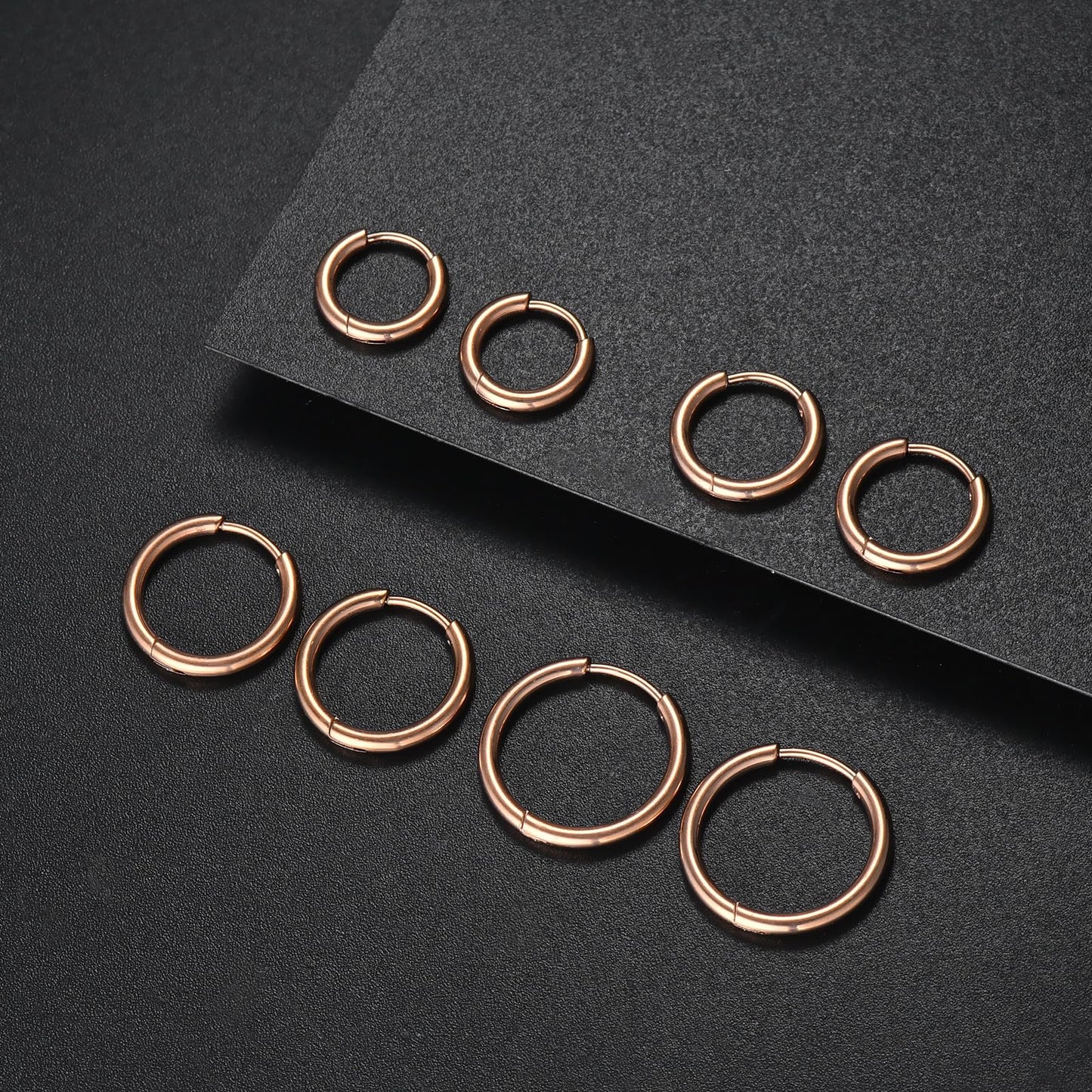 316L Surgical Stainless Steel Huggie Hoop Earrings 6mm 8mm 10mm 11mm 12mm 14mm Hypoallergenic Earrings Hoop Cartilage Helix Lobes Hinged Sleeper Earrings For Men Women Girls