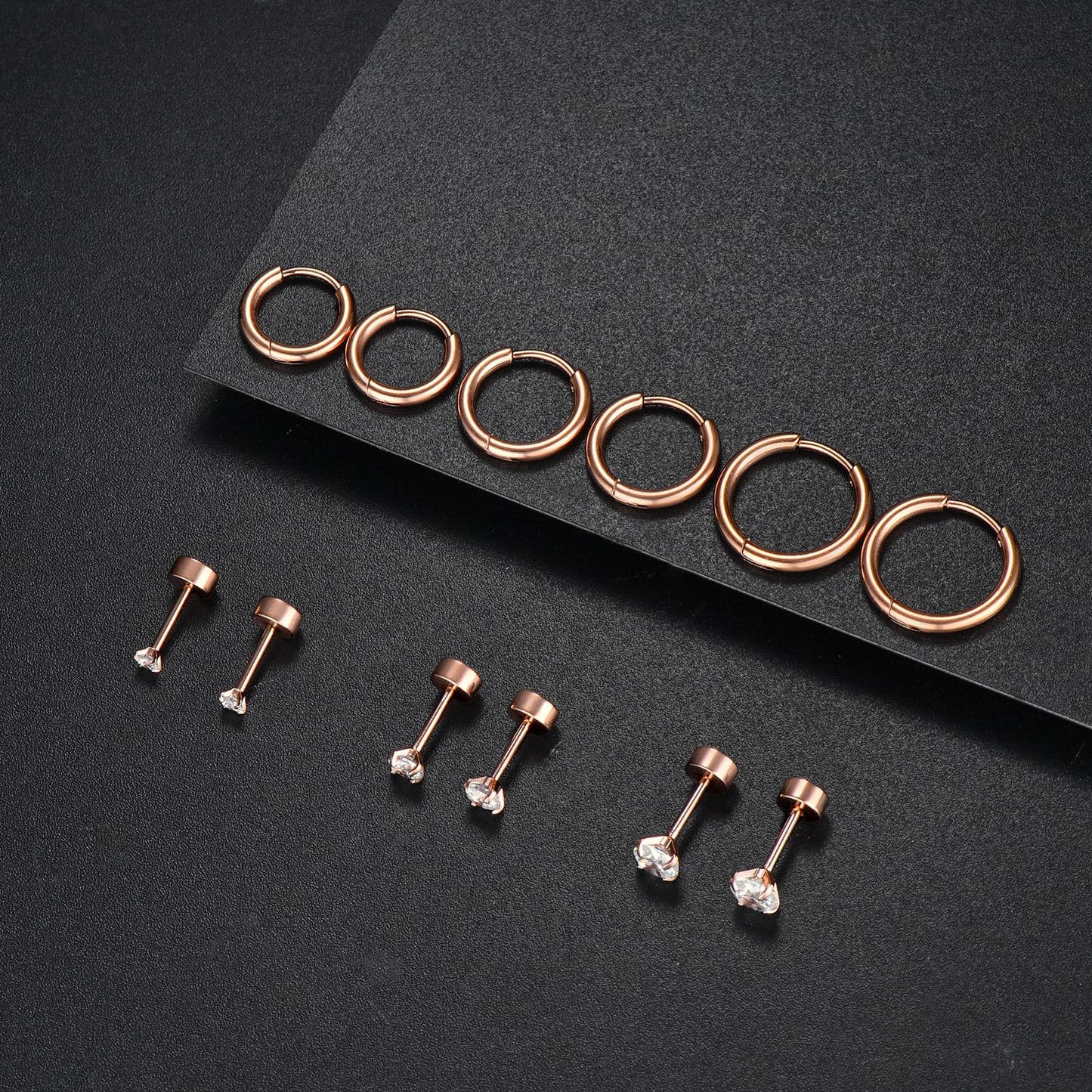 316L Surgical Stainless Steel Huggie Hoop Earrings 6mm 8mm 10mm 11mm 12mm 14mm Hypoallergenic Earrings Hoop Cartilage Helix Lobes Hinged Sleeper Earrings For Men Women Girls