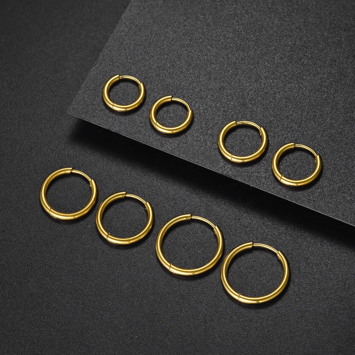 316L Surgical Stainless Steel Huggie Hoop Earrings 6mm 8mm 10mm 11mm 12mm 14mm Hypoallergenic Earrings Hoop Cartilage Helix Lobes Hinged Sleeper Earrings For Men Women Girls