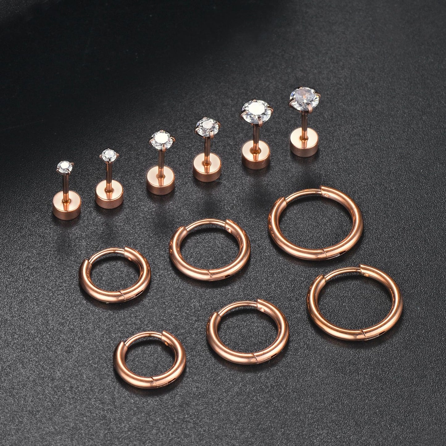 316L Surgical Stainless Steel Huggie Hoop Earrings 6mm 8mm 10mm 11mm 12mm 14mm Hypoallergenic Earrings Hoop Cartilage Helix Lobes Hinged Sleeper Earrings For Men Women Girls