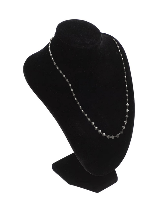 Hematite and Silver Beaded Necklace