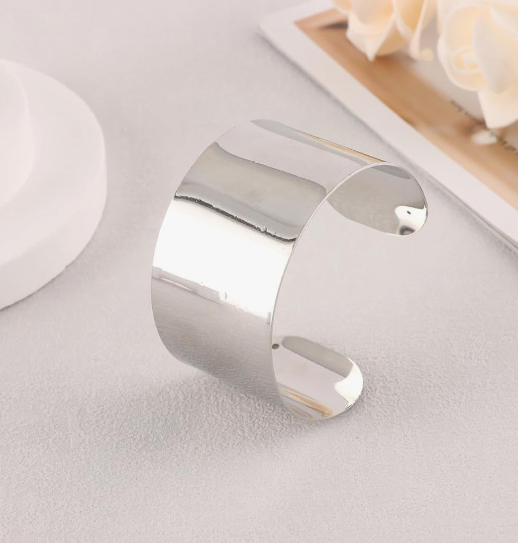 Brushed Steel Arm Cuff Bracelets for Men Women