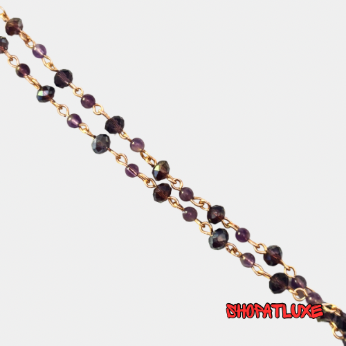 AMETHYST BEADED LARIAT NECKLACE