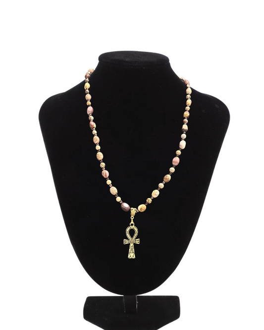 Egyptian Ankh Fertility Beaded Necklace