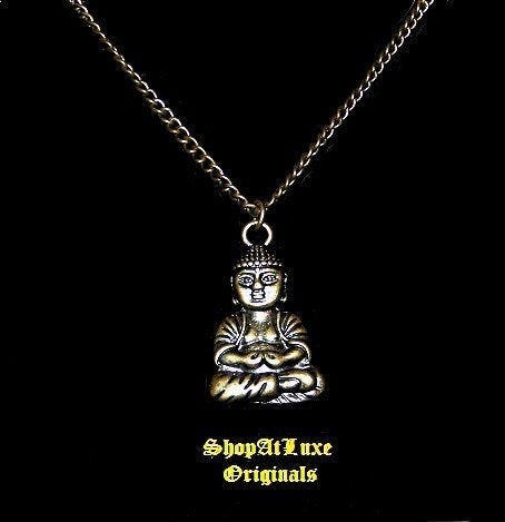 Antique Bronze Buddha Necklace