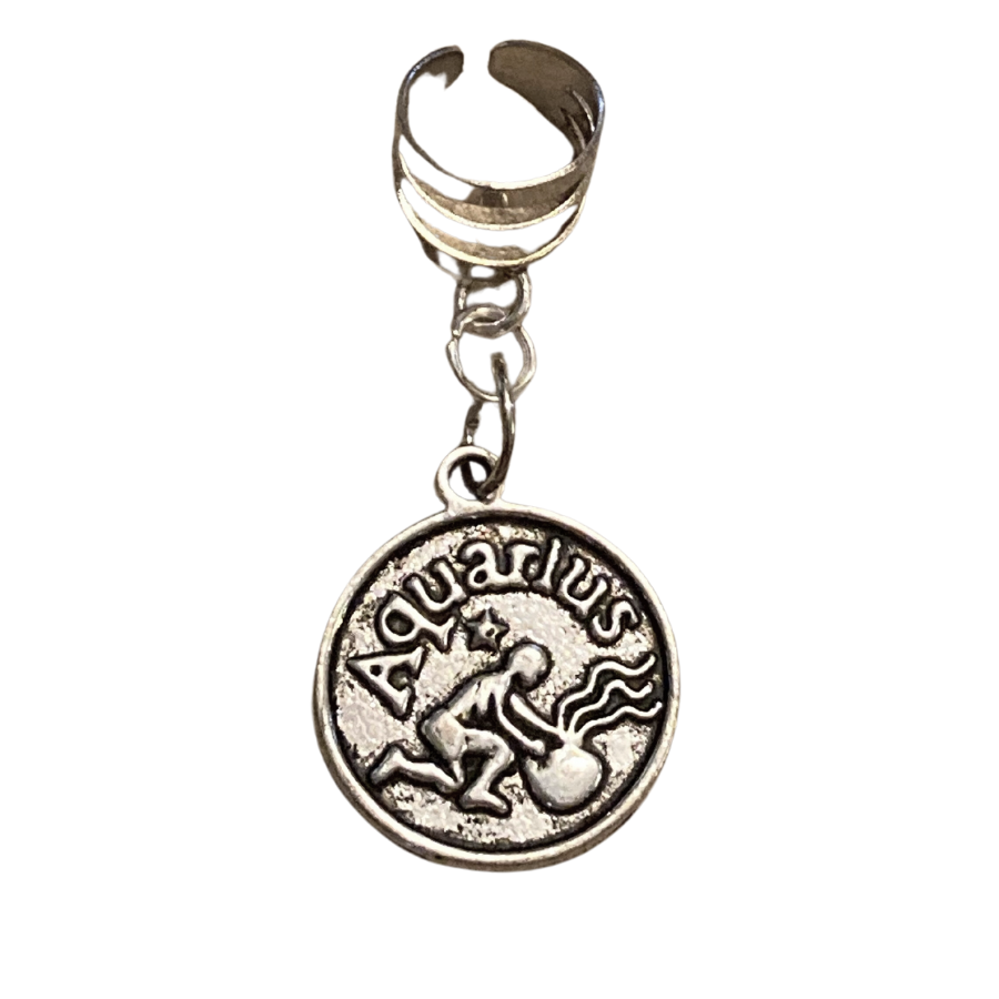 Aquarius Zodiac Charm Ear Cuff