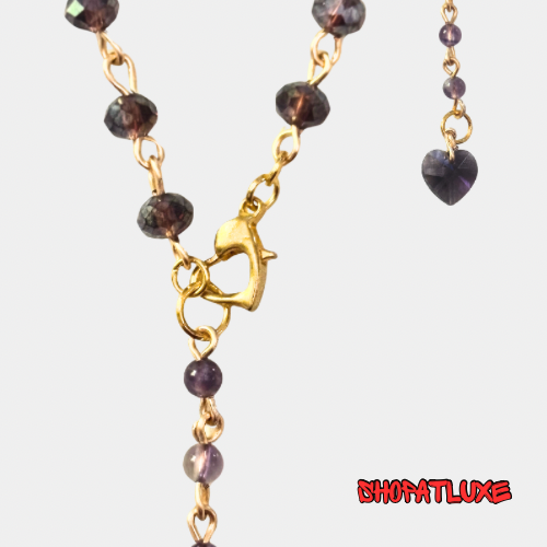 AMETHYST And Crystal BEADED NECKLACE