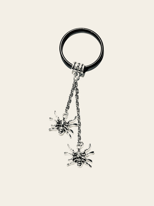 Twin Spider Charms Keychain
