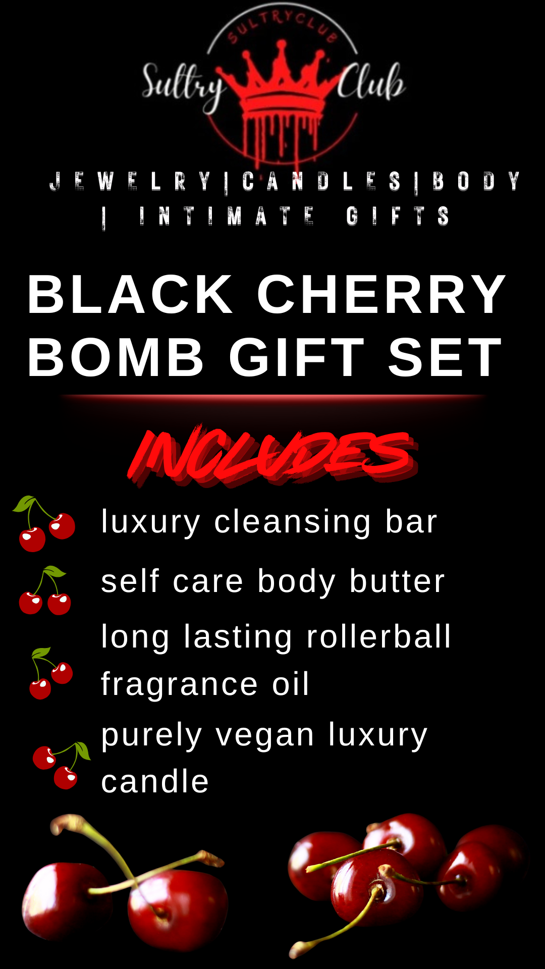 Black Cherry Bomb Gift Set