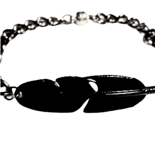 American Heritage Feather And Steel Bracelet