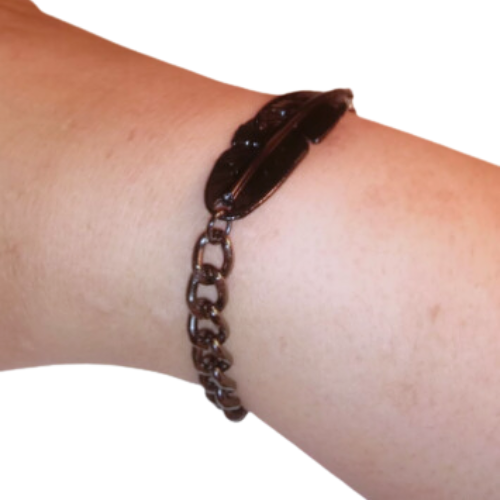 American Heritage Feather And Steel Bracelet
