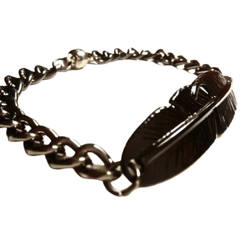 American Heritage Feather And Steel Bracelet