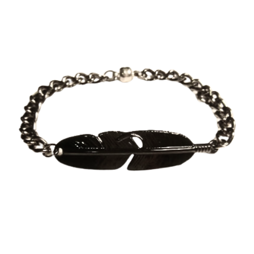American Heritage Feather And Steel Bracelet