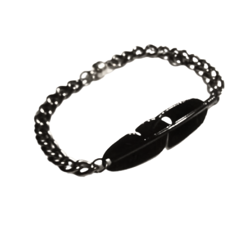 American Heritage Feather And Steel Bracelet