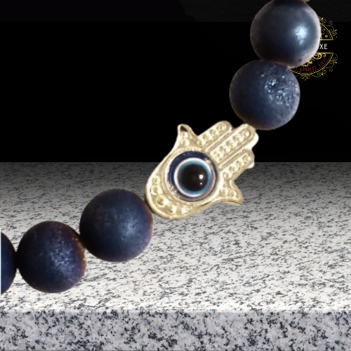 Blue Eye of Horus Lava Rocks Bracelet