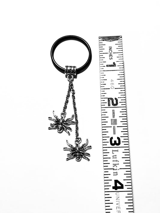 Twin Spider Charms Keychain