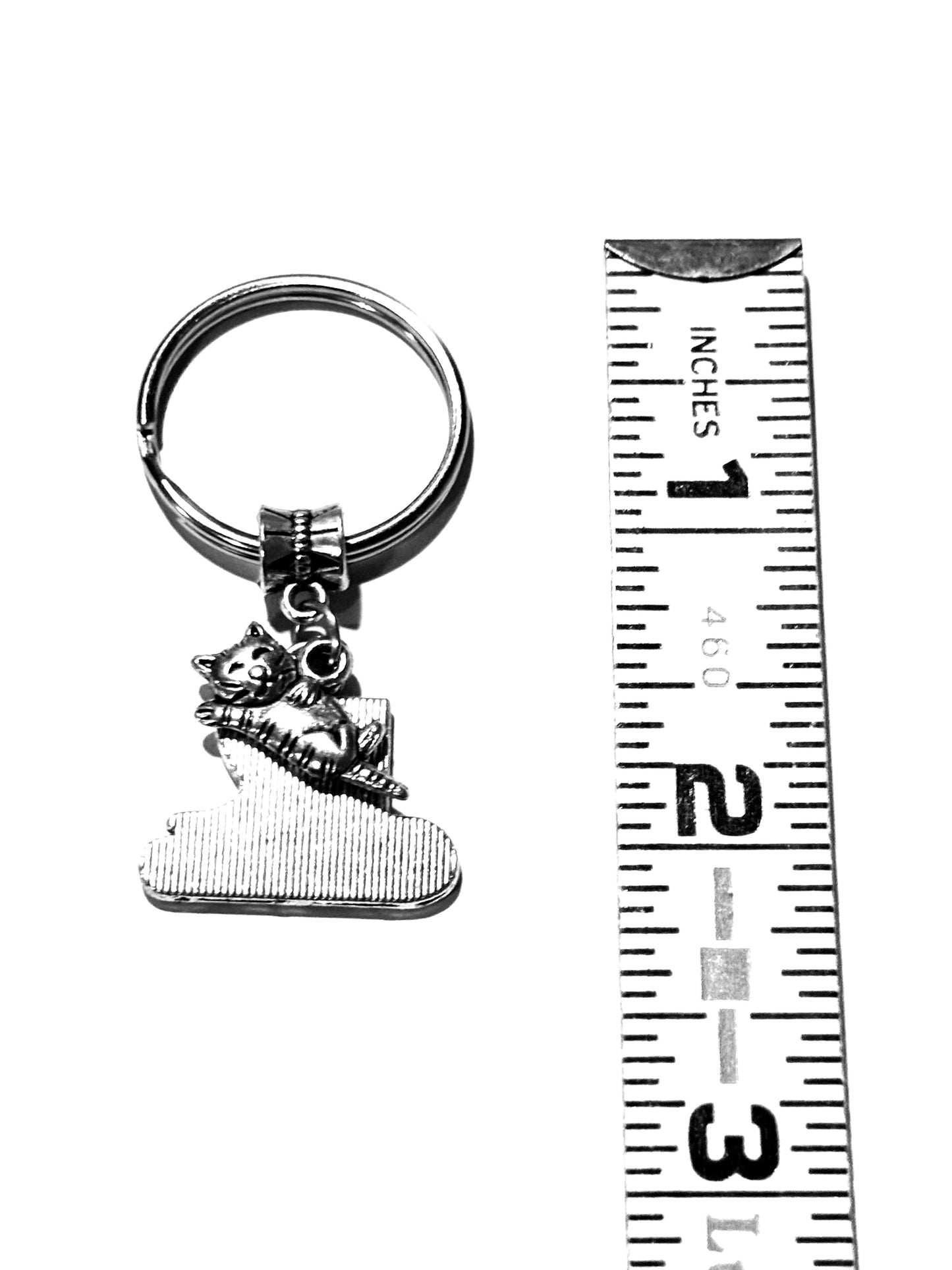 Cat Love Dual Charm Keychain