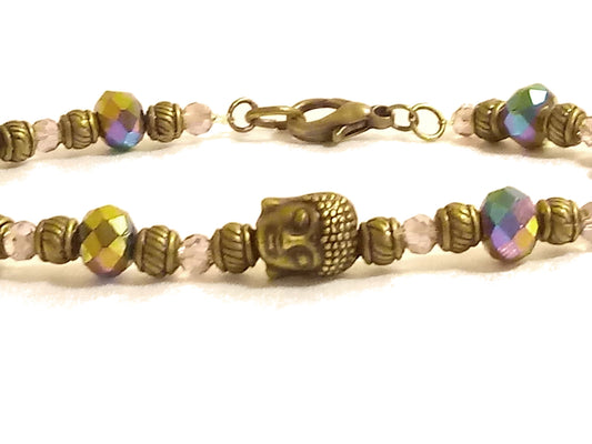 Crystal Buddha Antique Bronze Bracelet