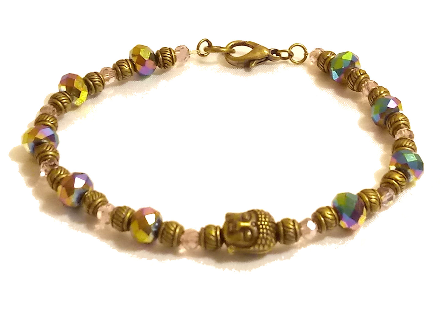 Crystal Buddha Antique Bronze Bracelet