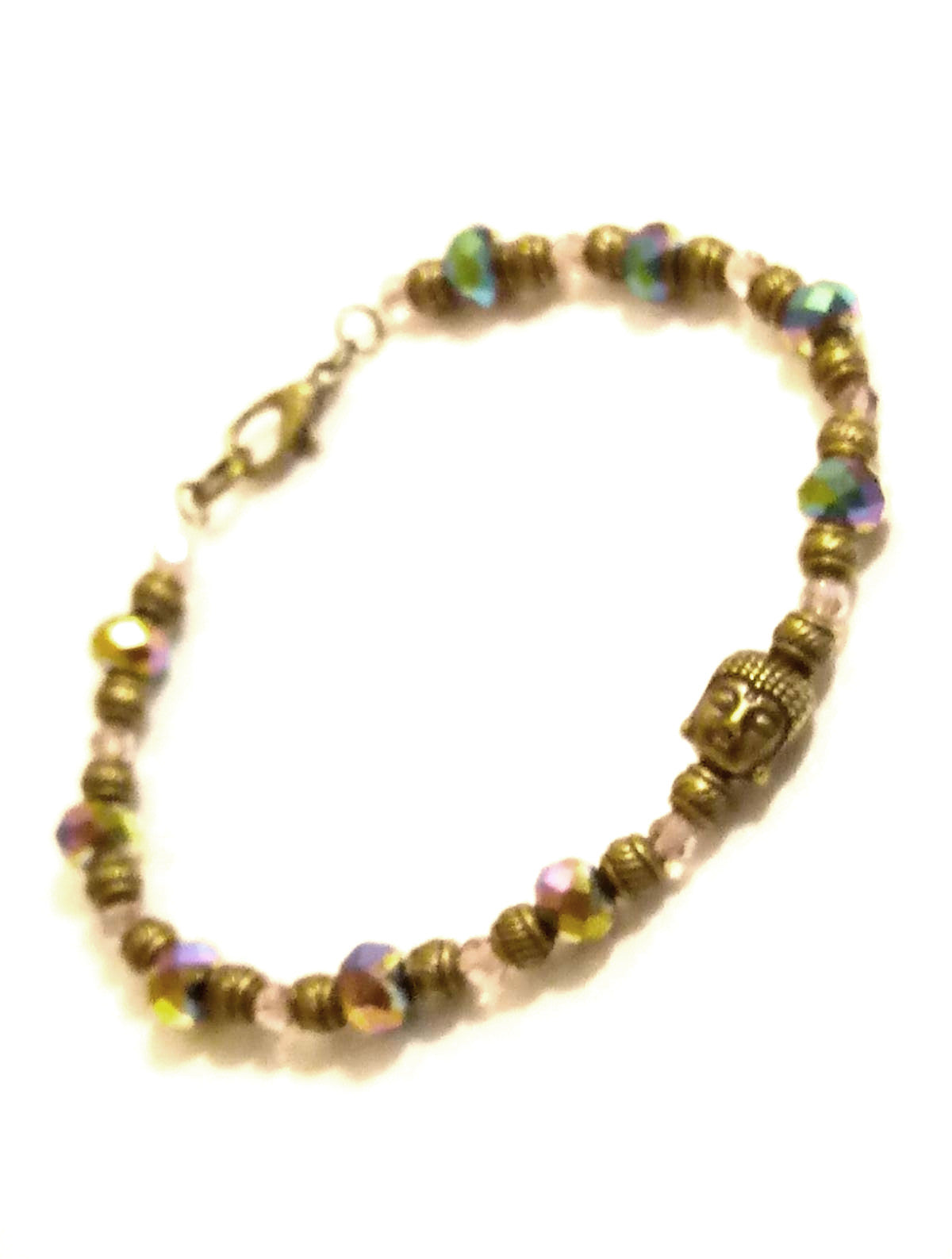 Crystal Buddha Antique Bronze Bracelet