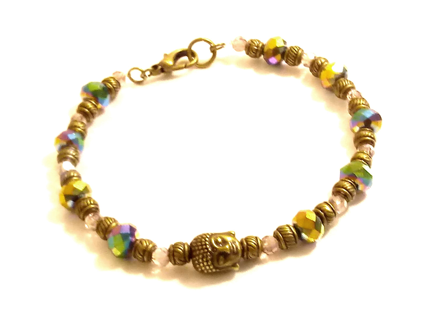 Crystal Buddha Antique Bronze Bracelet
