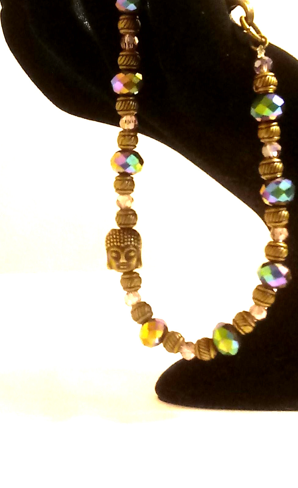 Crystal Buddha Antique Bronze Bracelet