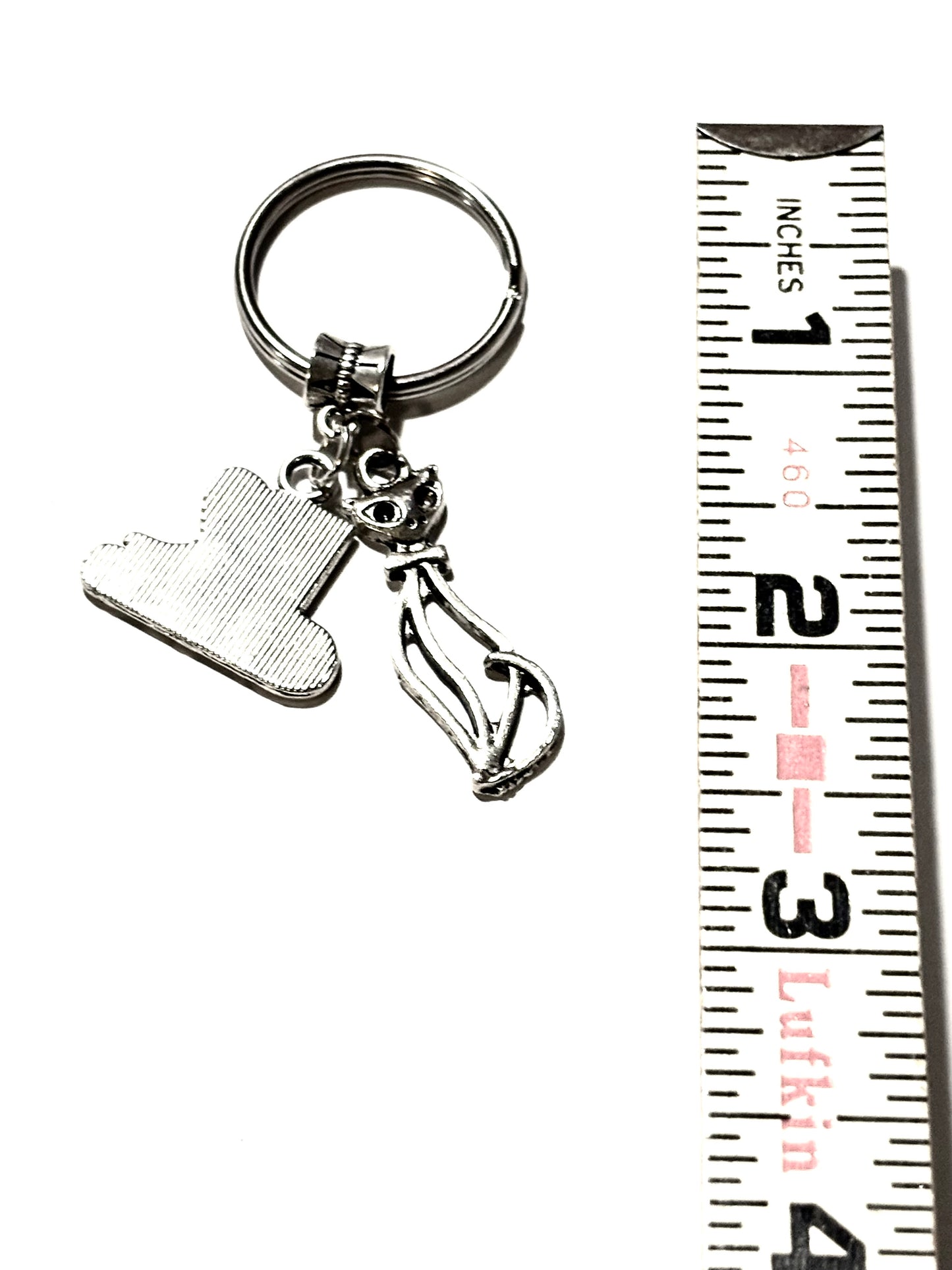 Cat Love Dual Charm Keychain