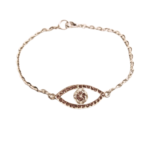 Eye of Horus Blue Crystal Link Bracelet