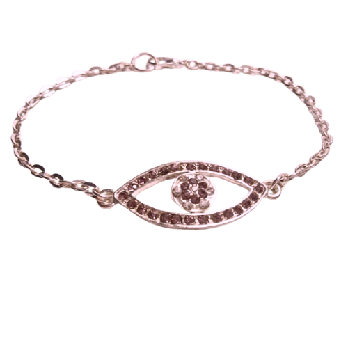 Eye of Horus Blue Crystal Link Bracelet