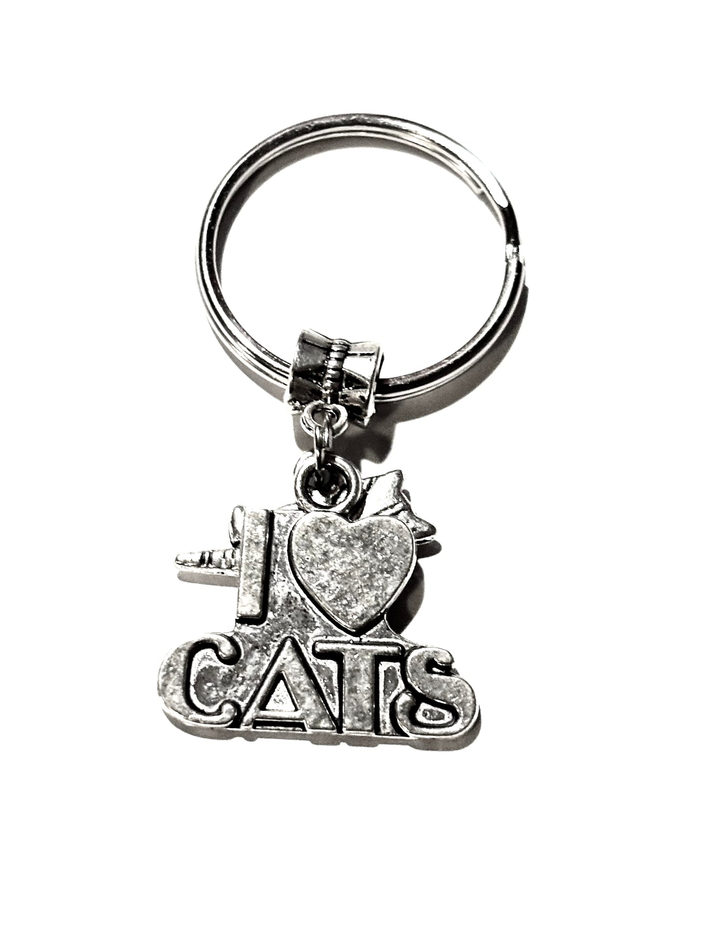 Cat Love Dual Charm Keychain