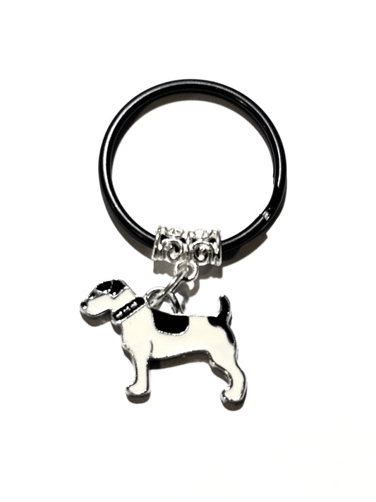 Jack Russel Terrier Dog Charm Keychain