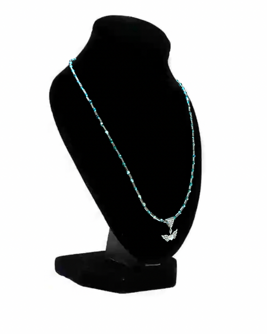 Hematite And Crystal Beaded Necklace