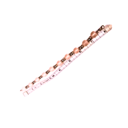 Frosted Pink And Silver Beaded Bracelet