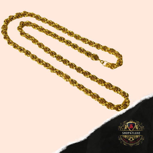 Mens 14kt Gold Hand Woven Necklace