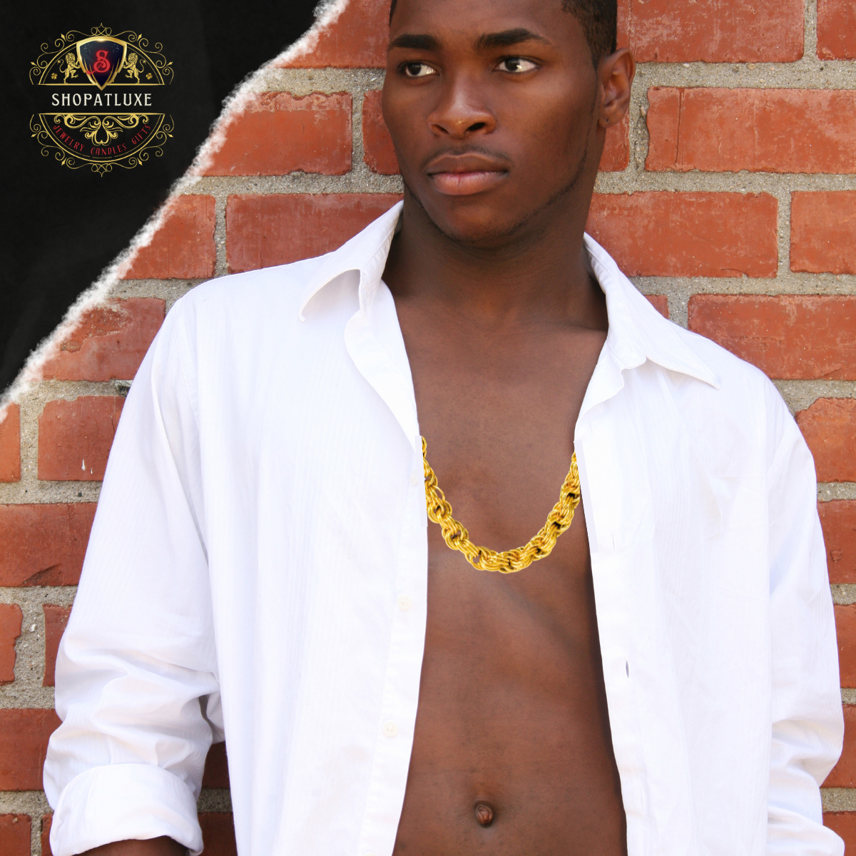 Mens 14kt Gold Hand Woven Necklace