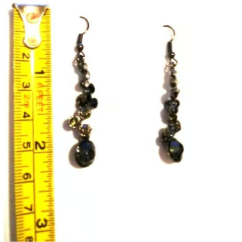 GUN METAL DANGLE EARRINGS