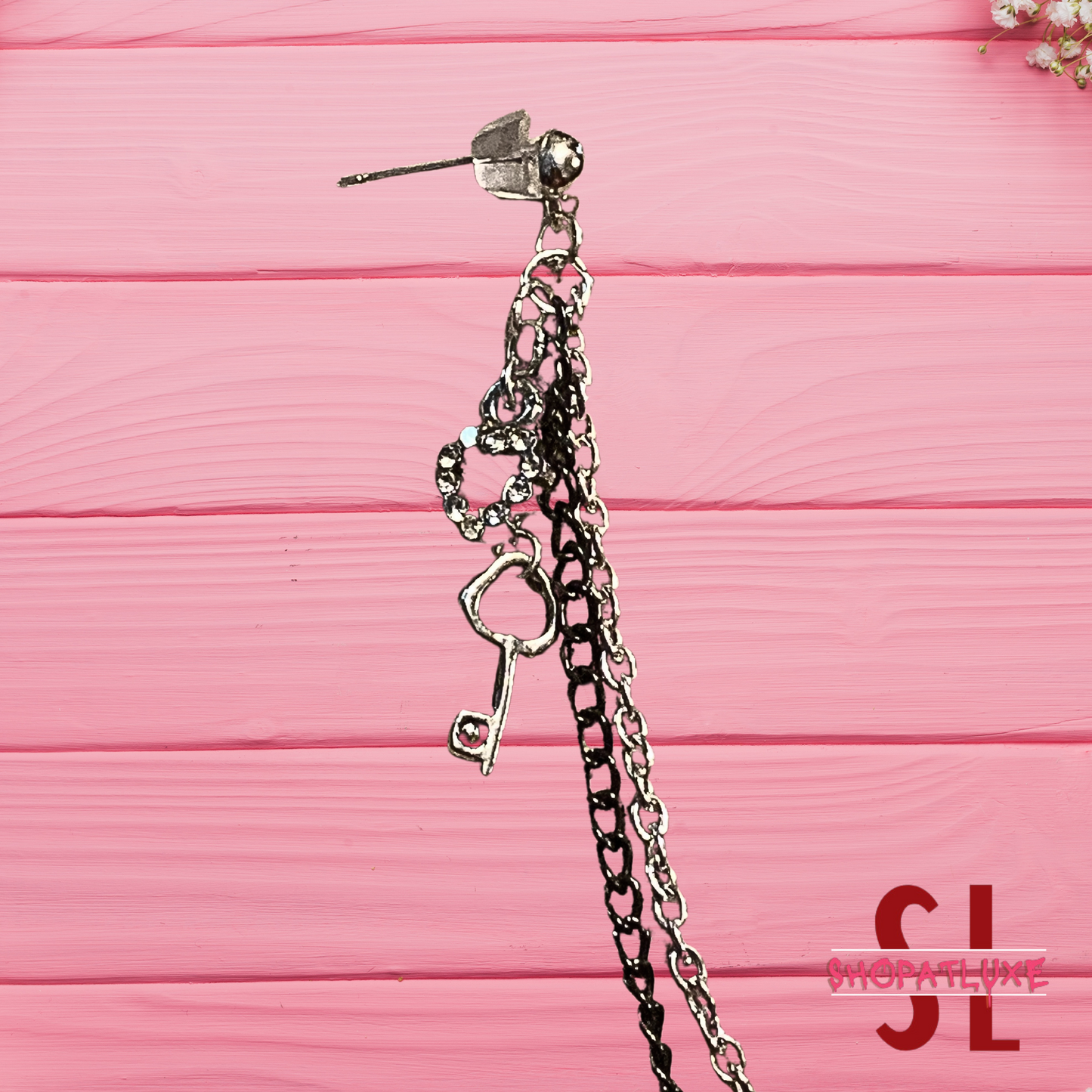 Handcuffs And Key Ear Cuff And Chains Earring