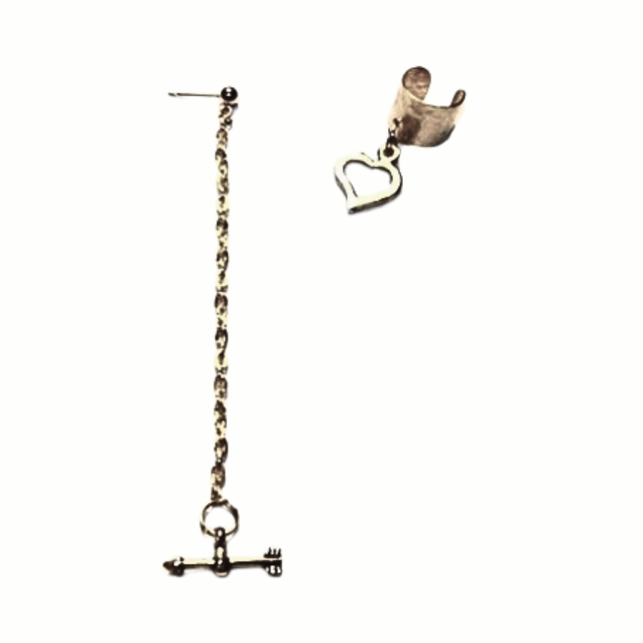 Heart And Arrow Ear Cuff And Chain