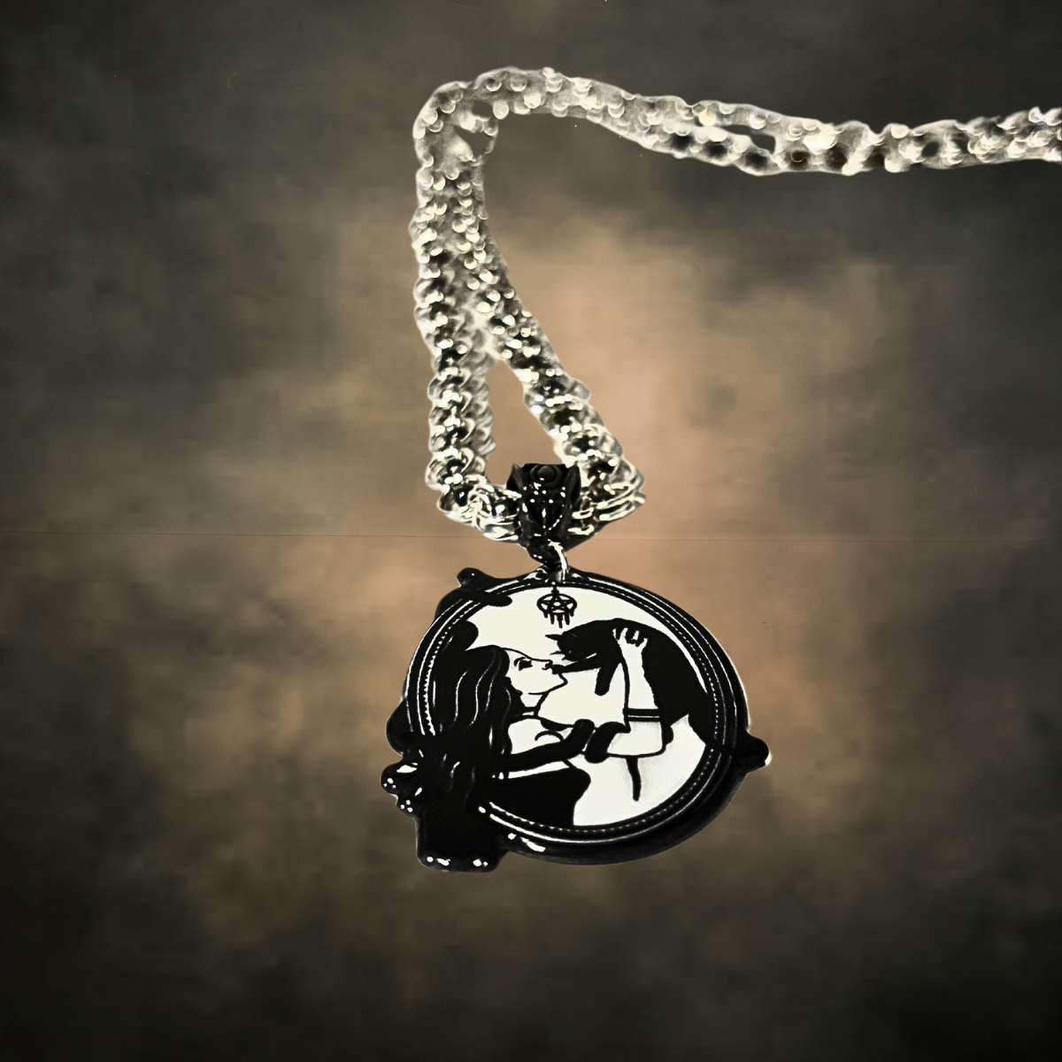 Hecate Hand Woven Beaded Necklace In Sterling Silver